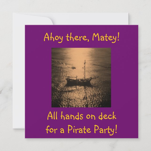 Invitaciones a fiestas piratas (Anverso)