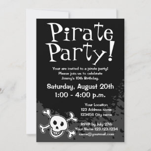 Invitaciones a fiestas piratas de cumpleaños para 