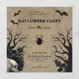 Invitaciones a fiestas rusticas góticas de Hallowe