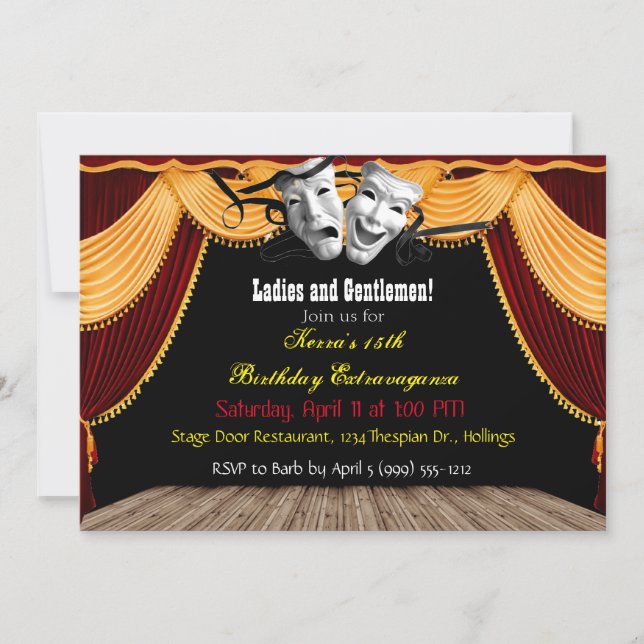 Invitaciones a fiestas teatrales (Anverso)