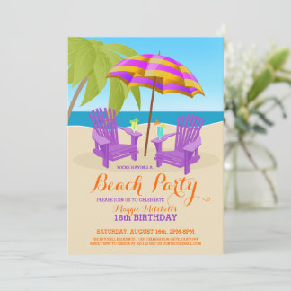 Invitaciones a fiestas veraniegas en la playa dive