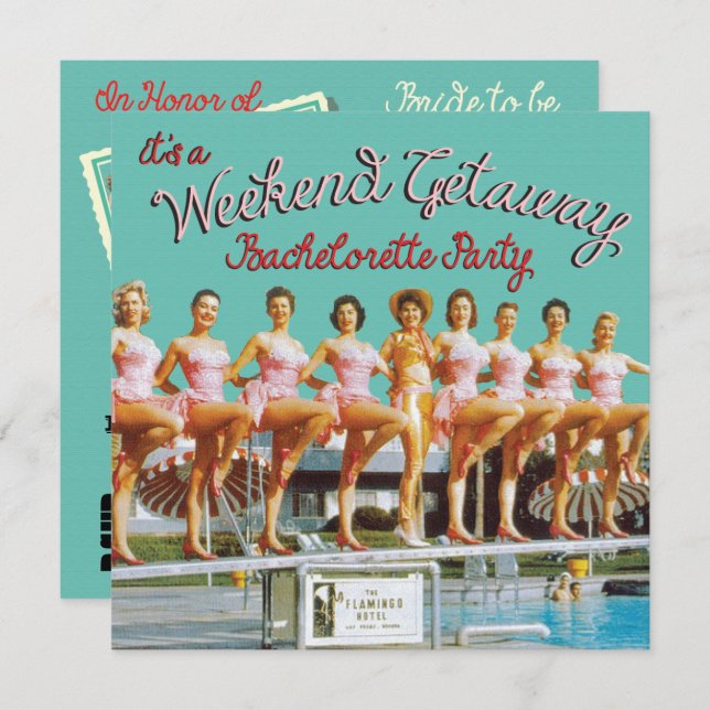 Invitaciones a fin de semana de Bachelorette en La (Anverso / Reverso)