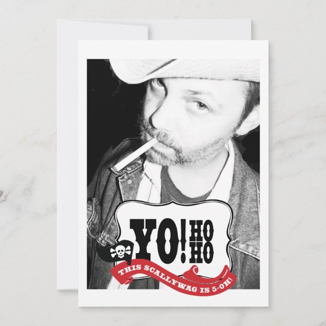 Invitaciones a foto de Fiesta Pirata por el 50 ani (Anverso)