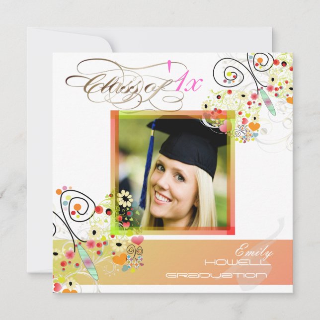 Invitaciones a fotos de graduación de PixDezines 2 (Anverso)