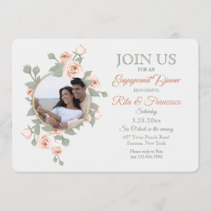 Invitaciones a fotos de media luna Rosa