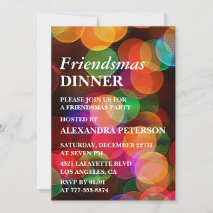 Invitaciones a Friendsmas Cena Confeti Brillo