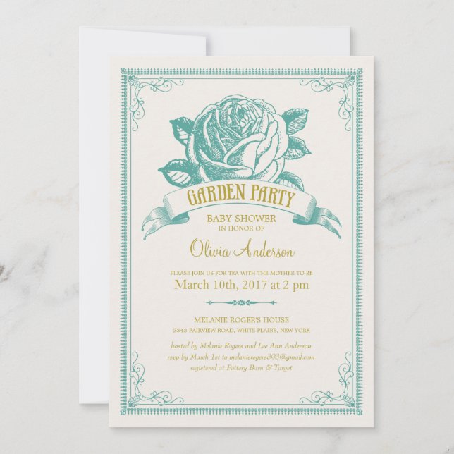 Invitaciones a Garden Baby Shower (Anverso)