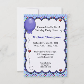 Invitaciones a globos azules