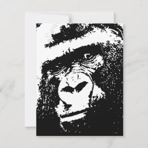 Invitaciones a gorilas en blanco y negro