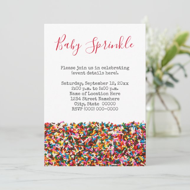 Invitaciones a gotas de rociado de bebé (Anverso de pie)