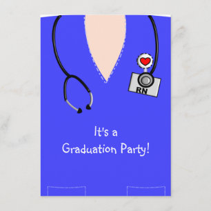 Invitaciones a graduación de enfermeraBlue Scrub T
