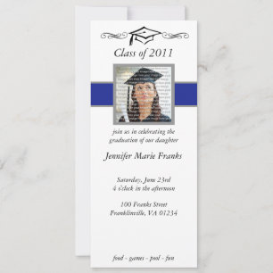Invitaciones a graduación de escuelas azules, negr