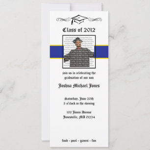 Invitaciones a graduación de escuelas Blue & Gold