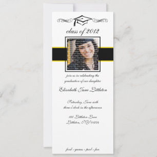 Invitaciones a graduación de escuelas de oro y neg