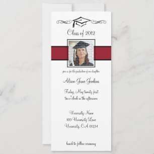 Invitaciones a graduación de escuelas rojas y negr