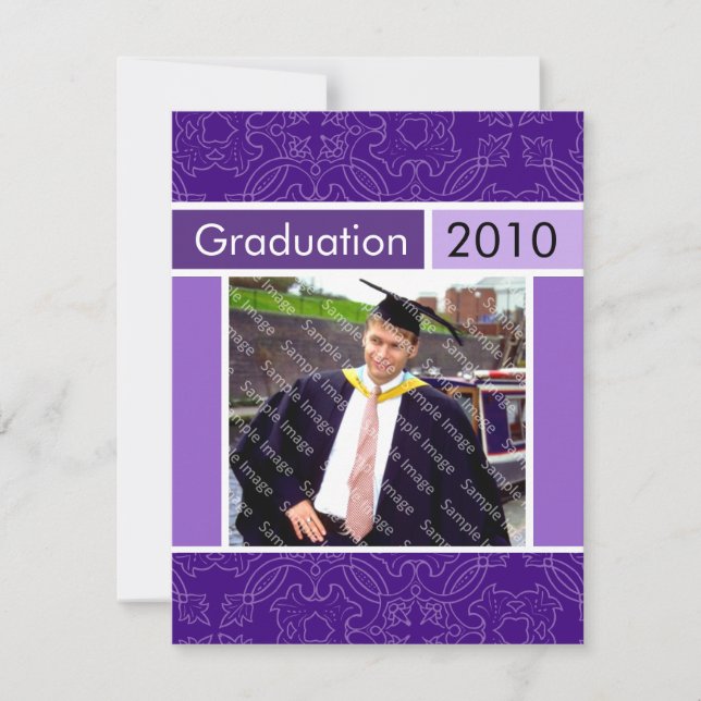 Invitaciones a graduación de Fiesta Purple Open Ho (Anverso)