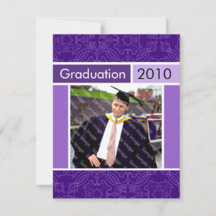 Invitaciones a graduación de Fiesta Purple Open Ho