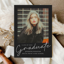 Invitaciones a graduación de fotos sencillas con g