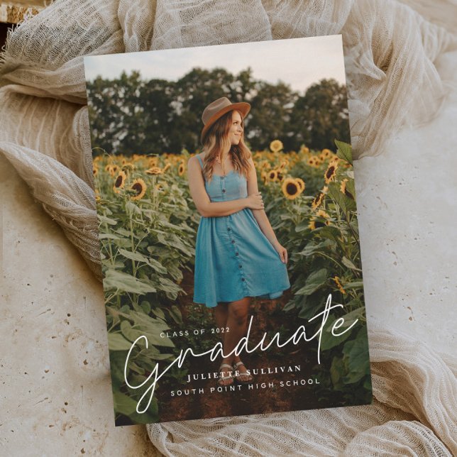 Invitaciones a graduación de fotos sencillas con g (Subido por el creador)