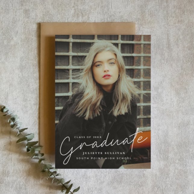Invitaciones a graduación de fotos sencillas con g (Subido por el creador)