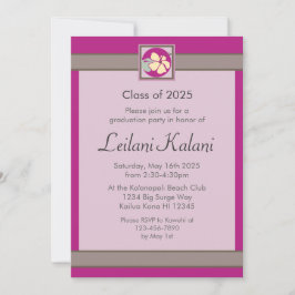 Invitaciones a graduación de hibiscos rosas person