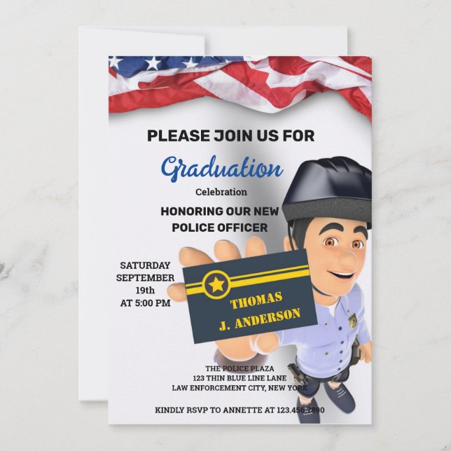 Invitaciones a graduación de la Academia de Policí (Anverso)