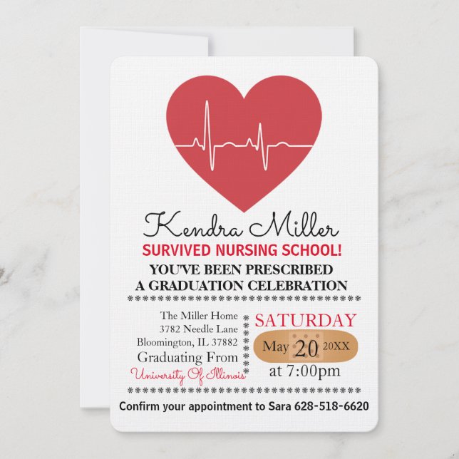 Invitaciones a graduación de la Escuela de Enferme (Anverso)