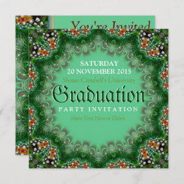 Invitaciones a graduación de Lace Verde en el jard