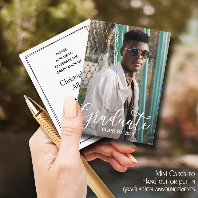 Invitaciones a graduación de MINI Size Photo 2025 (SMALL business card size to hand out or put in your graduation announcements (no envelopes))