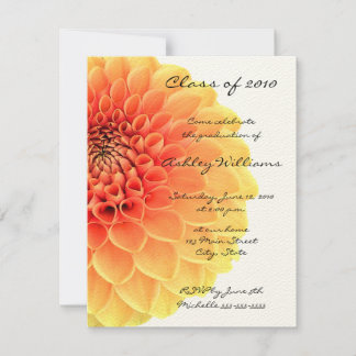 Invitaciones a graduación de Naranja y amarillo