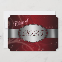 Invitaciones a graduación de Red y Silver 2025