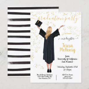Invitaciones a graduación de retrato personalizado