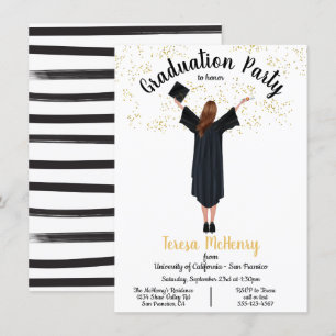 Invitaciones a graduación de retrato personalizado