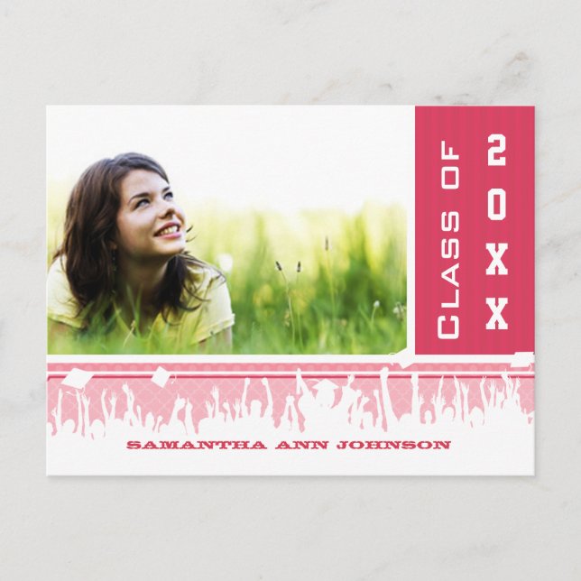 Invitaciones a graduación de una clase de chica ro (Anverso)