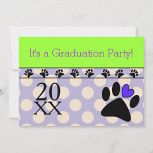 Invitaciones a graduación de Vet Tech Lime púrpura