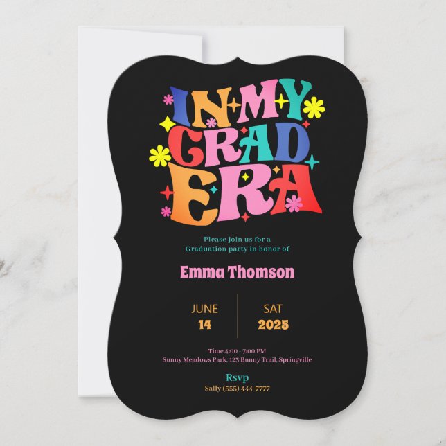 Invitaciones a graduación en mi era de graduación (Anverso)