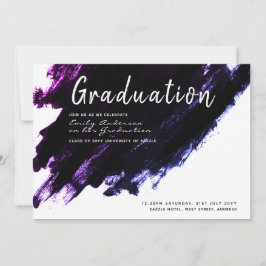 Invitaciones a graduación moderna - Pintar morado