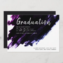 Invitaciones a graduación moderna - Pintar morado 