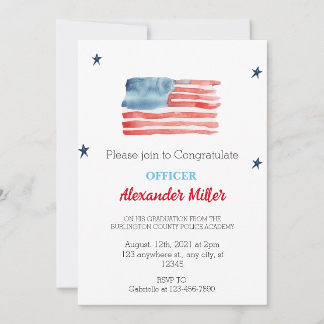 Invitaciones a graduación policial o jubilación de (Anverso)