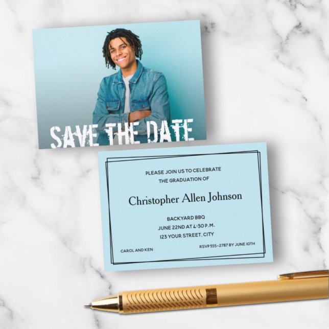 Invitaciones a graduados de fotografía MINI Size 3 (Small 3.5" x 2.5" graduation party cards to hand out or include in your graduation announcements.)
