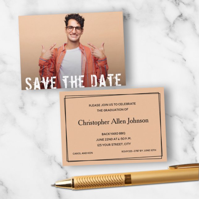 Invitaciones a graduados de fotografía MINI Size 3 (Small 3.5" x 2.5" graduation party cards to hand out or include in your graduation announcements.)