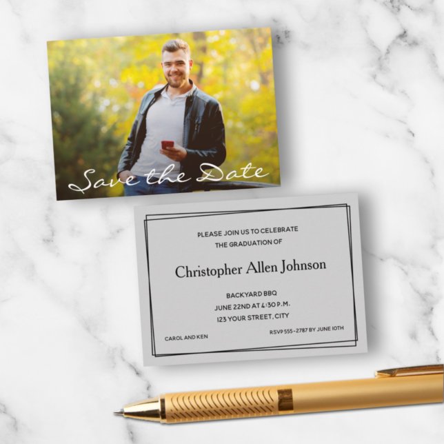 Invitaciones a graduados de fotografía MINI Size 3 (Small 3.5" x 2.5" graduation party cards to hand out or include in your graduation announcements.)