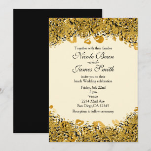 Invitaciones a guepardos de selva exótica dorada y