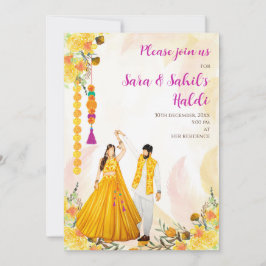 Invitaciones a Haldi y invitaciones de boda hindú
