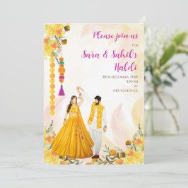 Invitaciones a Haldi y invitaciones de boda hindú