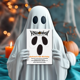 Invitaciones a Halloween Birthday Ghost Face