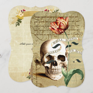 Invitaciones a Halloween con flores de Steampunk S