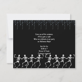 Invitaciones a Halloween de Fiesta de baile Skelet