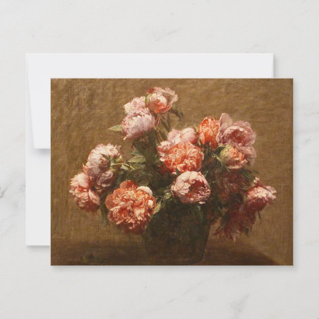 Invitaciones a Henri Fantin-Latour Vase de Peonies (Anverso)