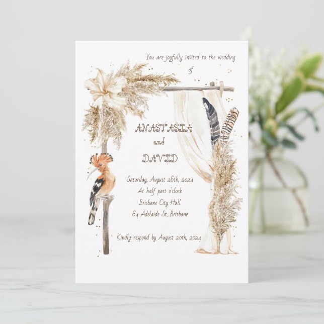 Invitaciones a ideas de bodas creativos (Anverso de pie)